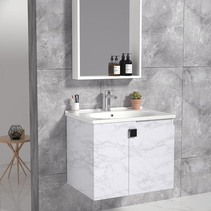 practicalWs White/Gray Marble Contact Paper 17.7 inch x 78.7 inch, Marble Peel - Image 4