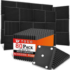 80 Pack Acoustic Panels – Sound Proof Foam Panels by TOUO