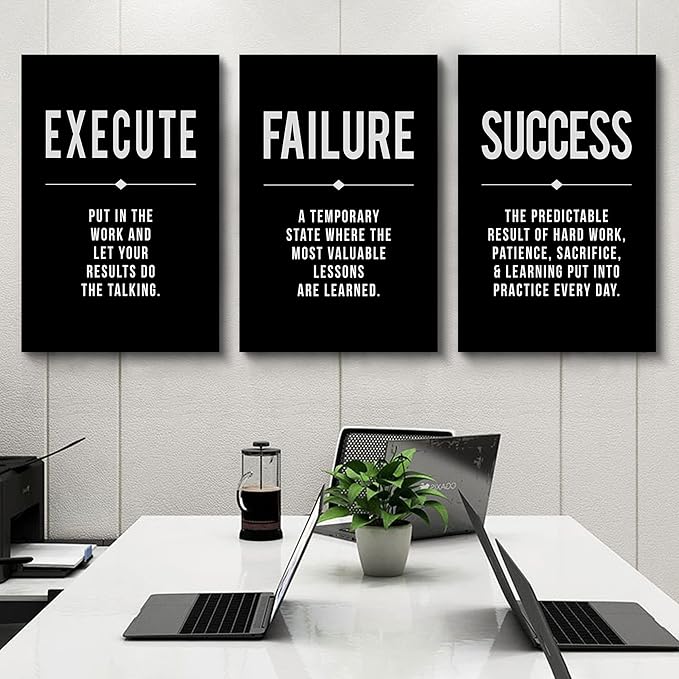 Framed Canvas Wall Art Success Quote, Office Wall Art, Positive Motivational - Image 5