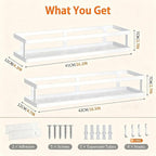 PUSDON 2-Pack 16.5" Extra Long Slim Shower Caddy, Adhesive Wall Mount Bathroom - Image 3