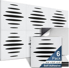6 Pack Acoustic Wall Panels Self-Adhesive, 23.6" x 23.6" x 0.5" Acoustic Panels by AUSLET