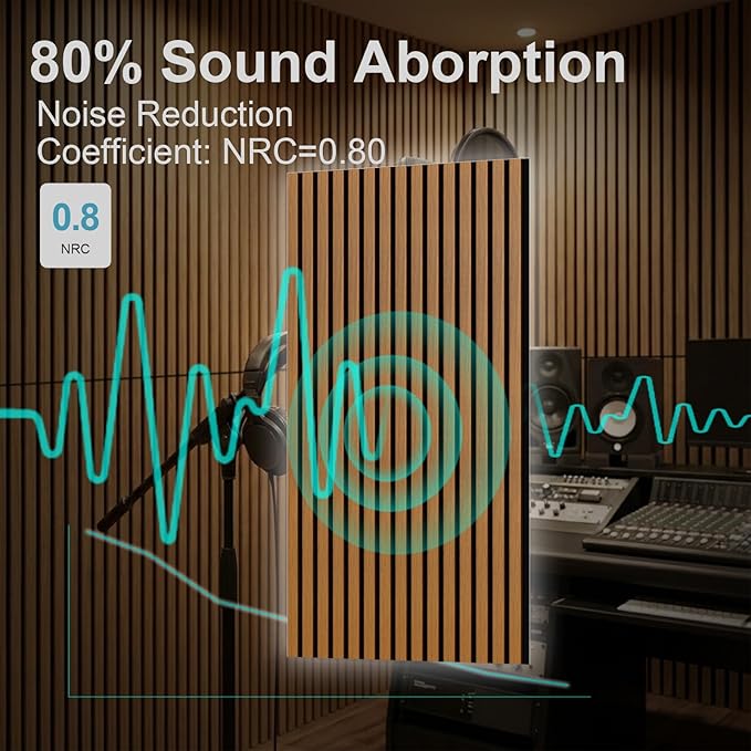 Wood Slat Acoustic Wall Panels-3D Fluted Sound Absorbing Panel - Image 2