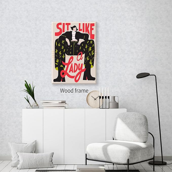 Funky Feminist Wall Art Vintage Trendy Equal Rights Canvas Poster 16x24 inch - Image 7