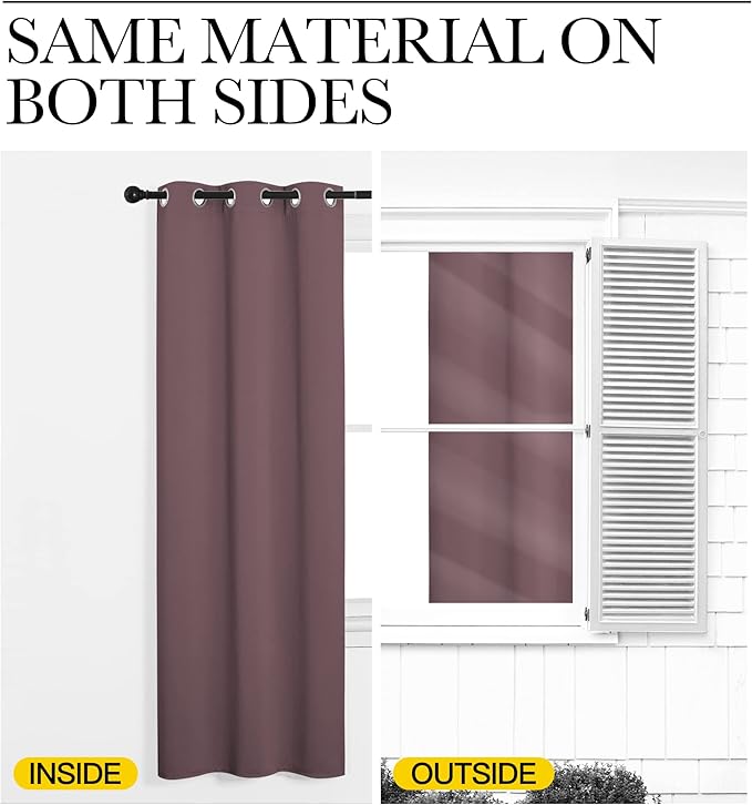 NICETOWN Bedroom Curtain Panels Blackout Draperies, 1 Pair, 34 by 63 inches - Image 6