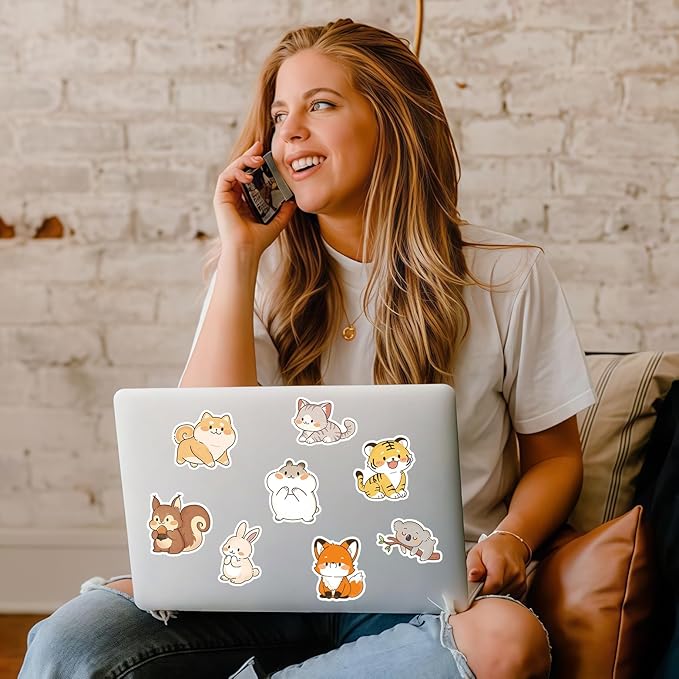 Animal Stickers 100PCS, Water Bottle Stickers for Teens/Kids, Kawaii Cartoon Stickers for Skateboard Laptop