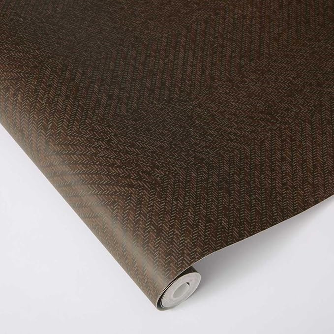 Tempaper x Jeremiah Brent Brown Textured Faux Grasscloth Parquet Removable Peel - Image 7
