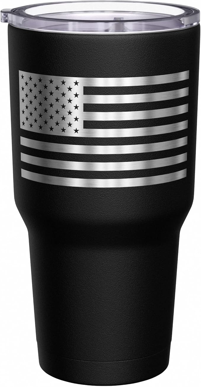 We The People Holsters - G-U-N-S - Coffee Tumbler - American Flag Coffee Travel Mug - Engraved Tumbler - Double Insulated Tumbler - 30 oz