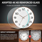 Woodgrain Wall Clock, Silent Non-Ticking Battery Operated Clock 10 Inch - Image 5