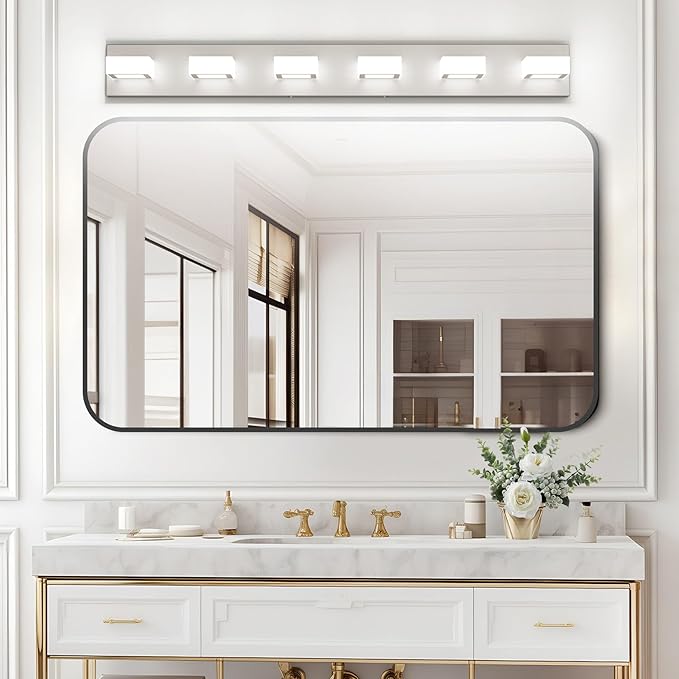 Ralbay Brushed Nickel Bathroom Vanity Light Metal Acrylic Modern LED Bathroom - Image 3