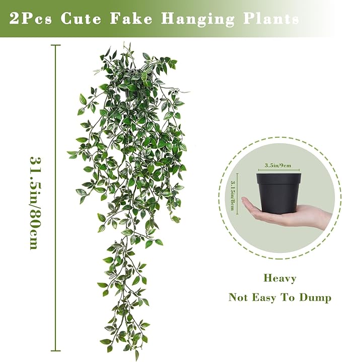 BLEUM CADE Fake Hanging Plants, Faux Mandala Vines Hanging Plant Greenery - Image 6