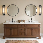 WallBeyond Black Round Wood Mirror 24 inch Circle Wall Mirror - Image 5