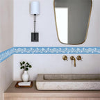 Blue Floral Wallpaper Border 196x4 Inch Peel and Stick Wall Border Elegant - Image 3