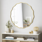 WallBeyond Round Wavy Mirror for Wall Decorative 28 inch, Modern Round Mirror - Image 3