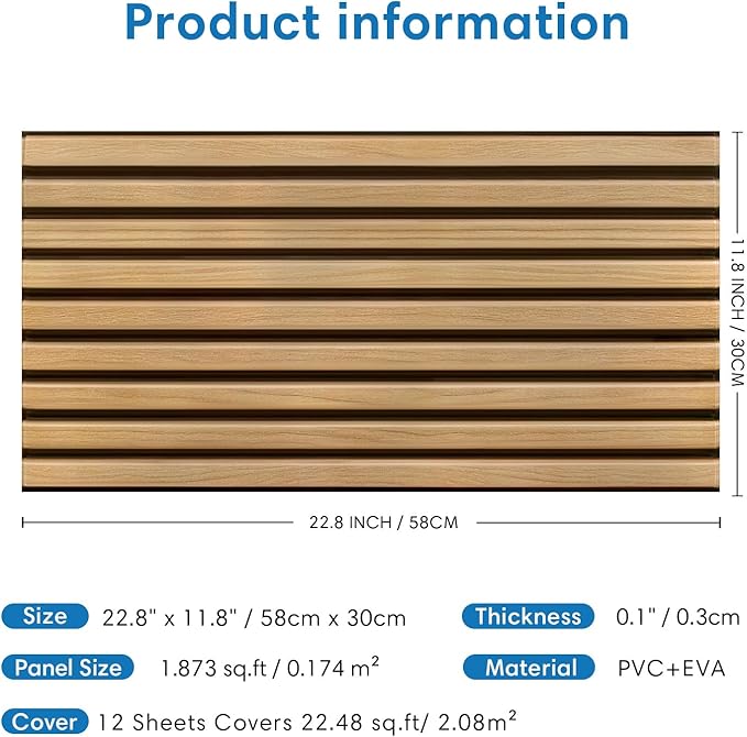 COMSTICKC 3D Faux Wood Wall Sticker, Peel and Stick Wall Covering, DIY - Image 5