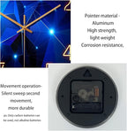 Blue Wall Clock Battery Operated 14 Inch Modern Wall Clock Non Ticking Glass - Image 9