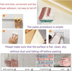 30PCS 3D Wall Panels Peel and Stick Faux Brick Wallpaper White Self Adhesive - Image 6