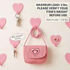 Heart Wall Hooks, 8 Pack, Small Pink Decorative Accessories, Purse Hanger - Image 4