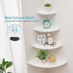 Corner Wall Shelves, Round End Wall Mount Display Shelf - Image 2