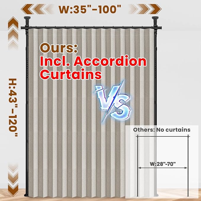 100% Blackout Room Divider Curtains Sets Cream White W100 x L84 in, 1 Panel - Image 2
