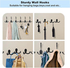 Kruodop 8 Pack Wall Hooks Wall Mounted Coat Hooks - Image 6
