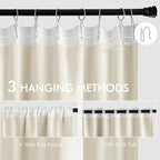 MIULEE Beige White Back Tab Blackout Curtains 90 Inches Long 2 Panels Set - Image 3
