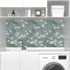 Blue Floral Wallpaper Peel and Stick Vintage White Flowers Contact Paper Vinyl - Image 5