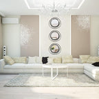 3 Set 13 inch Black Circle Mirrors Wall Decor Iron Frame Wire Mirror Metal - Image 3