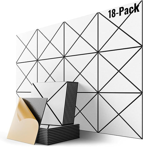 18 Pack Self-Adhesive Acoustic Panels, High-Density Soundproof Wall Panels by Lebenforce