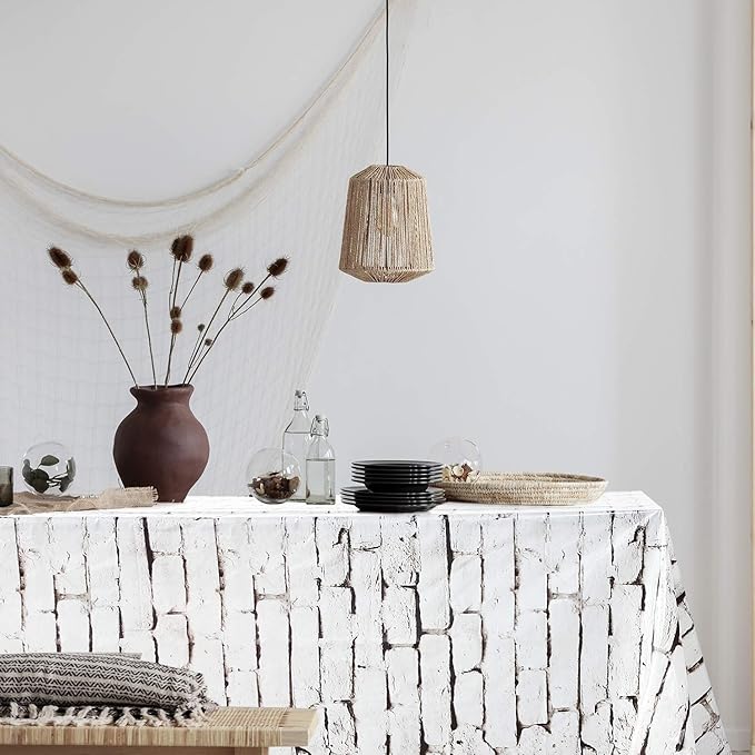 Chuangdi 2pcs 4.5 x 9 Feet Brick Wallpaper Peel and Stick Backdrop Tablecloth - Image 6