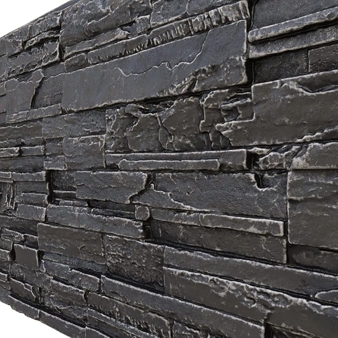 EverStone Cascade Faux Stone Panel, 48 5/8"W x 24 3/4"H x 1 1/4"D, Dark River - Image 7