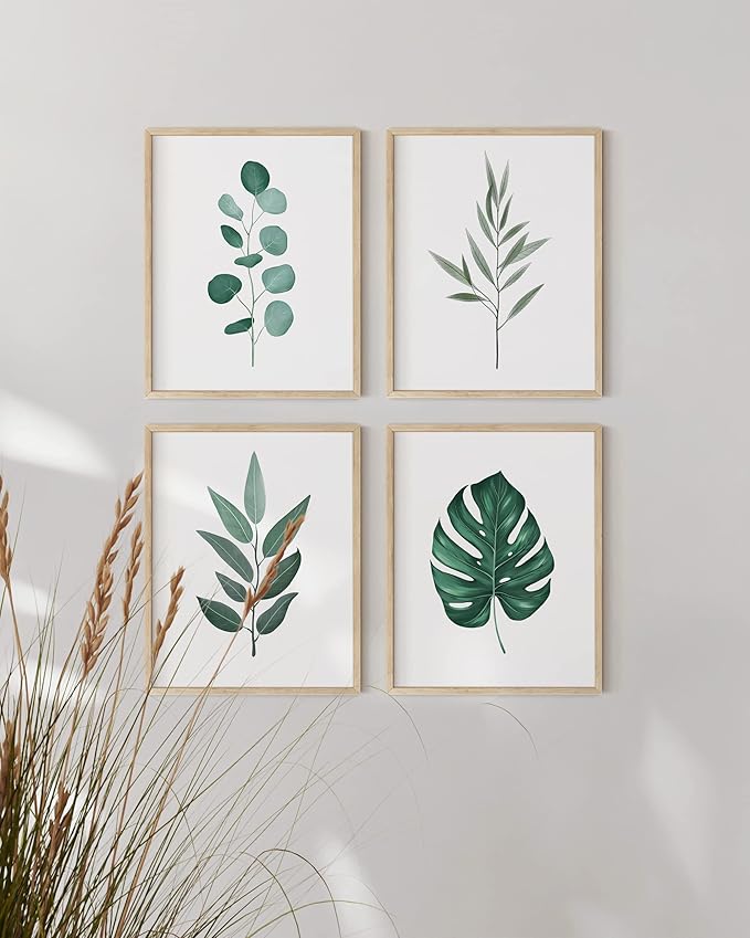 HAUS AND HUES Green Plant Art Print Set of 4-16x20 - Image 4