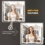 LOAAO 30"X30" LED Mirror for Bathroom, Lighted Bathroom Mirror - Image 5