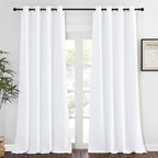 NICETOWN 50% Blackout White Living Room Curtain 108 inches Long by NICETOWN