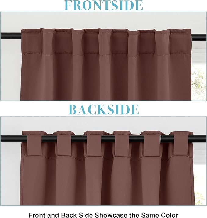 RYB HOME Blackout Curtains for Bedroom, Small Windows Shades Thermal Insulating - Image 4