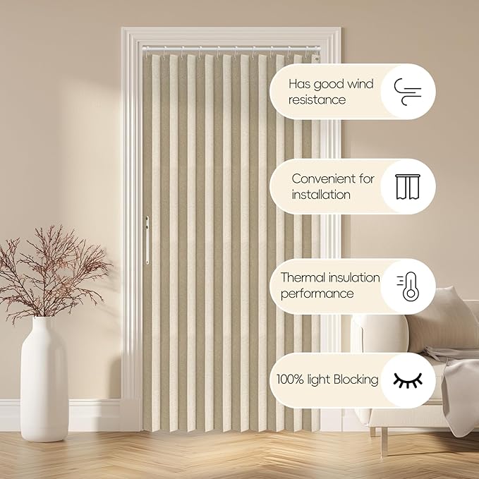 AJAZZ 100% Blackout Magnetic Door Curtain Accordion Doors Interior Folding - Image 9