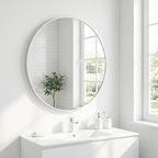HARRITPURE Round Mirror 20" White Wall Mounted Circle Mirrors Vanity Mirror - Image 5