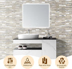 Peel and Stick Backsplash Tile Waterproof Removable PVC Wall Sticker 3D Faux - Image 8