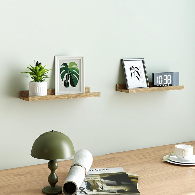 Floating Shelves for Wall Decor, Wall Mounted Wood Storage Shelf for Bedroom - Image 2