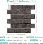 Commomy 3D Faux Brick Wallpaper Wall Tiles - Image 6