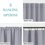 RYB HOME Bedroom Curtains, Room Darkening Thermal Insulated Curtain Back Tab - Image 6