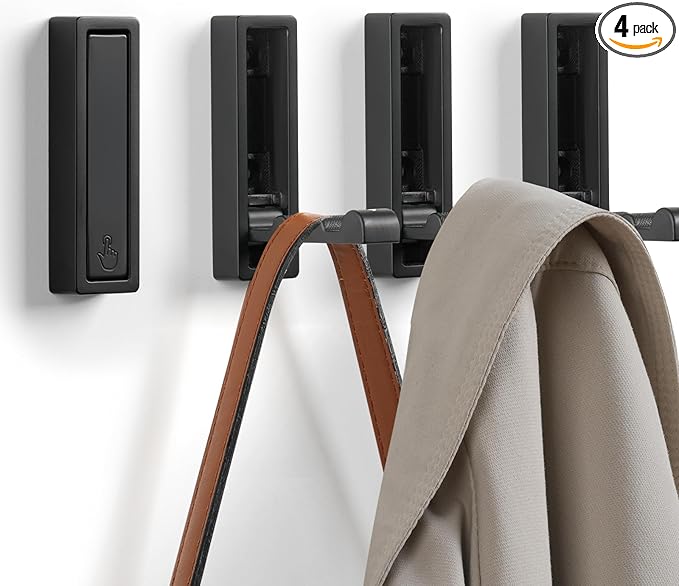 Folding Wall Hooks, Heavy Duty Zinc Alloy No Rust Fold Up Hooks by VOSEPO