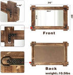 MeMoreCool 36x24 Farmhouse Rustic Wood Framed Bathroom Mirror, 24x36 Inch Wall - Image 5