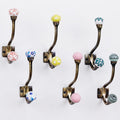 Indian Shelf Pack of 12 Heavy Duty Ceramic Unique Wall Hooks by IndianShelf