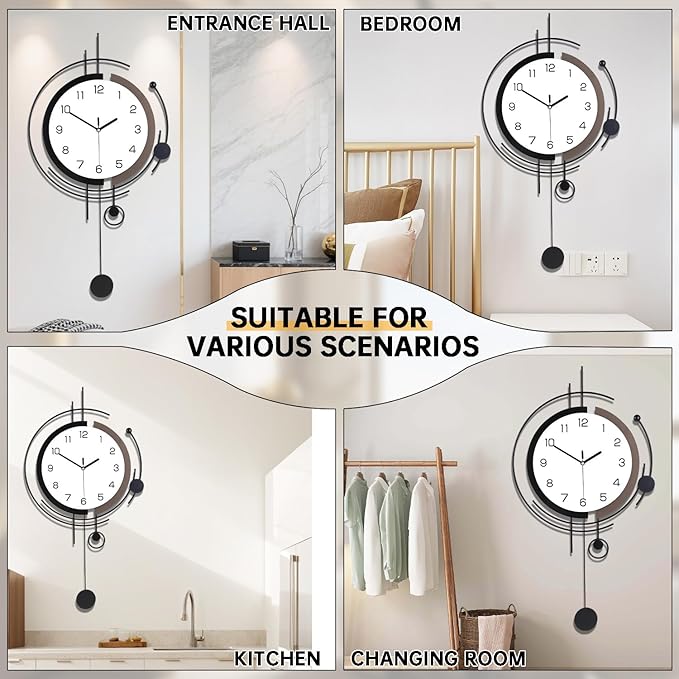 Dankeit Wall Clock with Pendulum, Silent Quality Quartz Battery Operated - Image 5