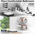 YASONIC Shower Caddy Corner, No Drilling Shower Organizer Corner - Image 8