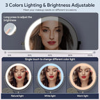 Rocollos 9" Wall Mounted Lighted Makeup Mirror, Large Double Sided 1X/10X - Image 3