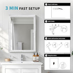 White Wood Effect Framed Wall Mirror, 20x30 Rectangle Mirror, Anti-desilvering - Image 5