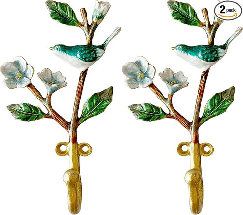 2 Pack Decorative Wall Hooks, Vintage Bird Shaped Metal Wall Hook by Pasiir