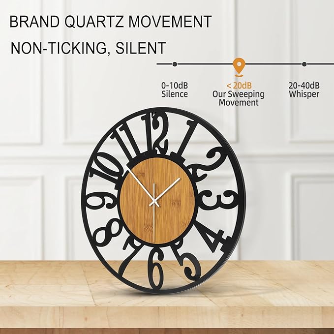 Large Wall Clock for Living Room Decor, 32 Inch Non Ticking Silent, Battery - Image 5