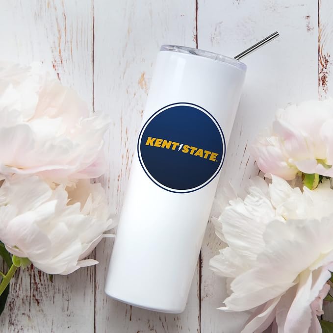 Kent State University Skinny Tumbler, Water Tumbler, Stainless Steel Tumbler, Tumbler Cup, Tumbler with Straw and Lid, Double Wall, Stainless Tumbler (Kent State University #2)